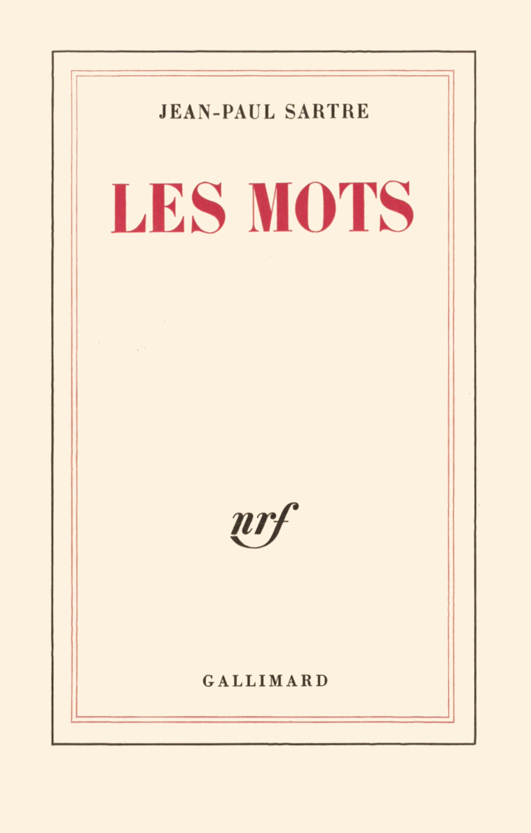 LES MOTS - SARTRE JEAN-PAUL - GALLIMARD