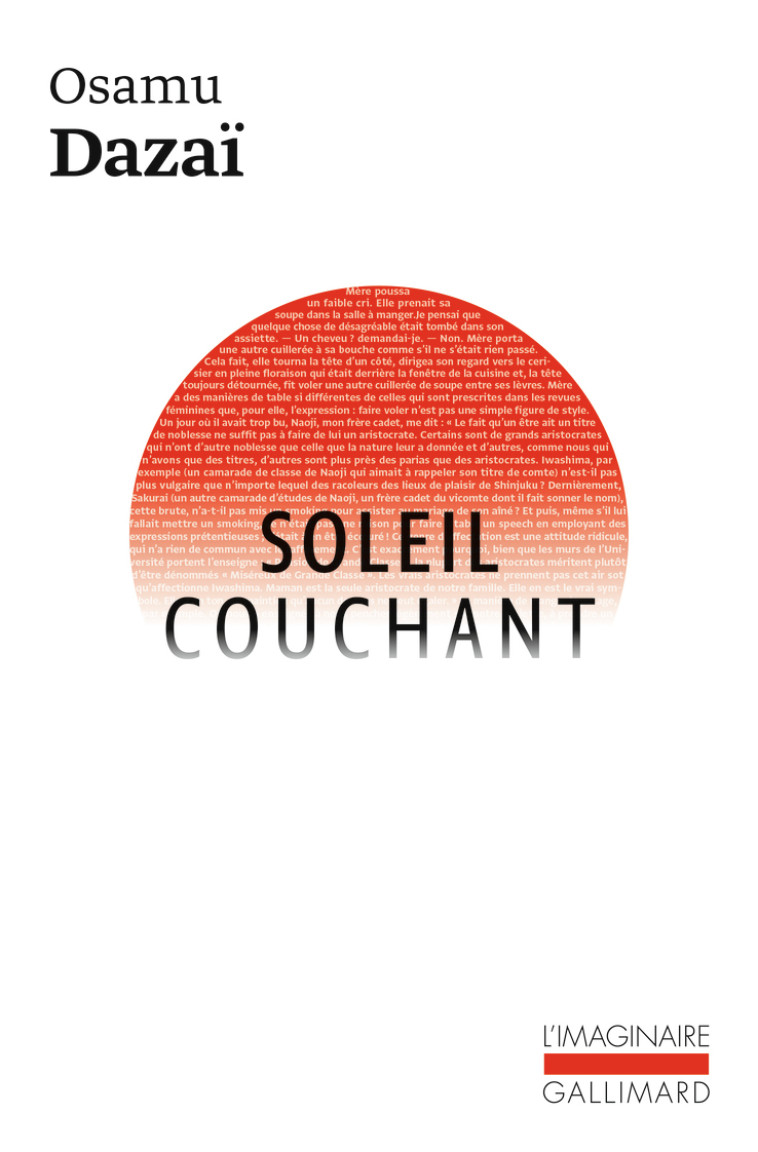 SOLEIL COUCHANT - CREPUSCULE DE L'ARISTOCRATIE - DAZAI OSAMU - GALLIMARD