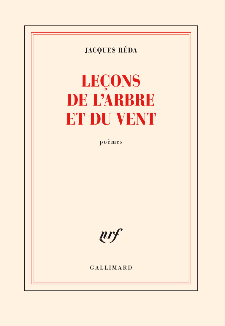 LECONS DE L'ARBRE ET DU VENT - JACQUES REDA - GALLIMARD