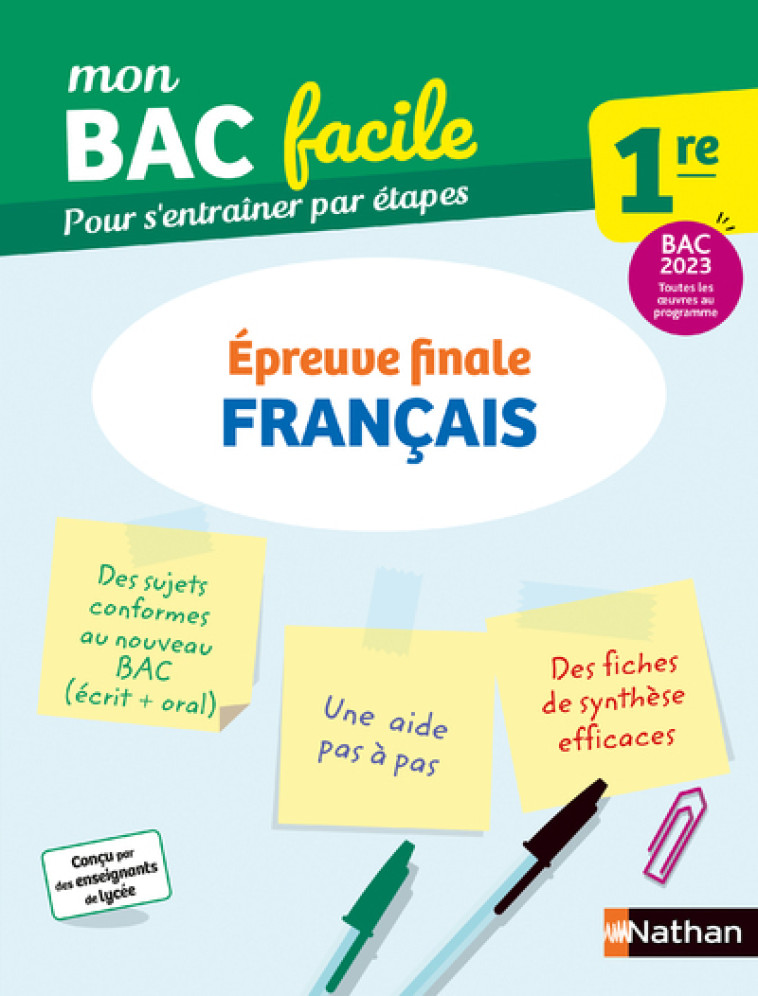 MON BAC FACILE LYCEE FRANCAIS 1RE NOVELLES OEUVRES AU PROGRAMME - DHERIN EMILIE - NATHAN