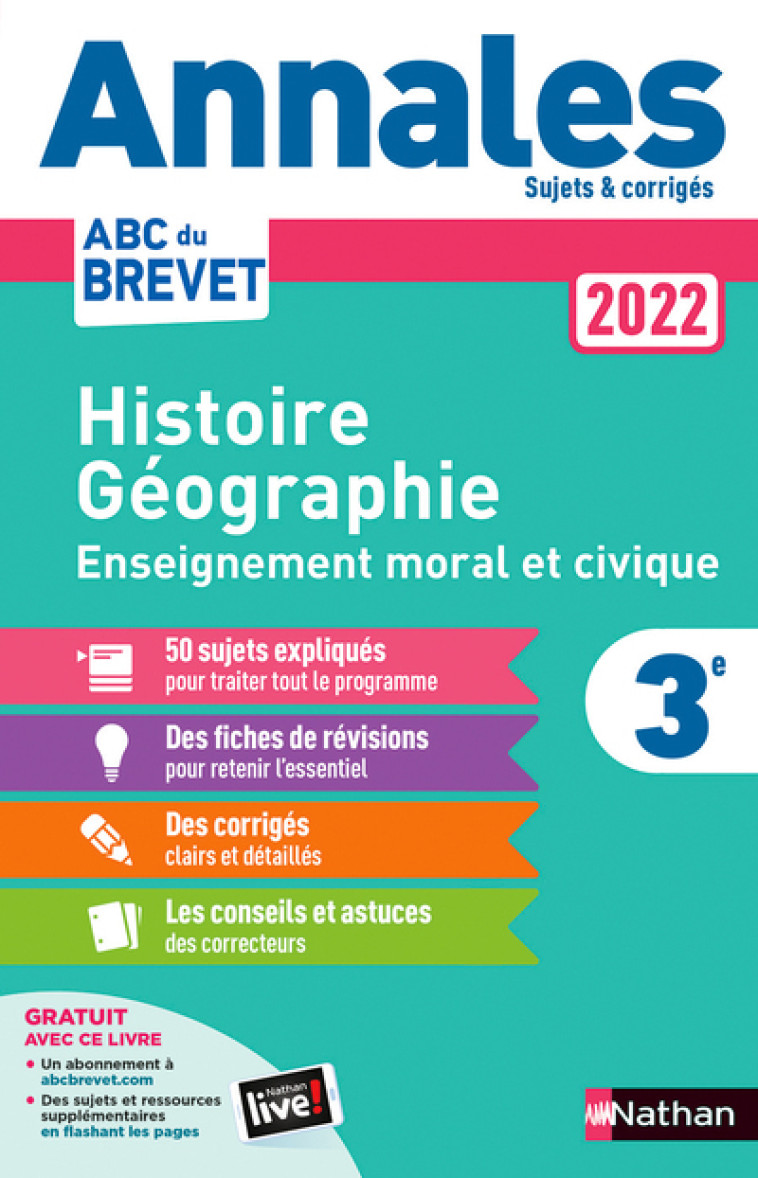 HISTOIRE GEO EMC 3E 2022 - PRALON/GENET - NATHAN