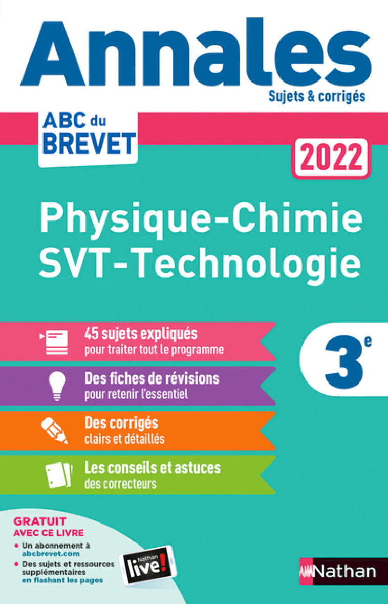 PHYSIQUE CHIMIE SVT TECHNO 3E 2022 - DOERLER/LAFOND/LOPIN - NATHAN