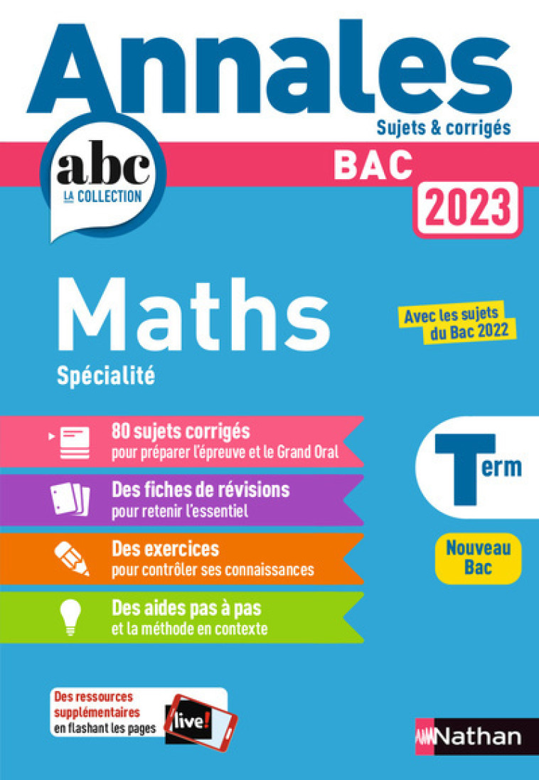 SPECIALITE MATHS TLE ANNALES 2023 - COLLECTIF - NATHAN