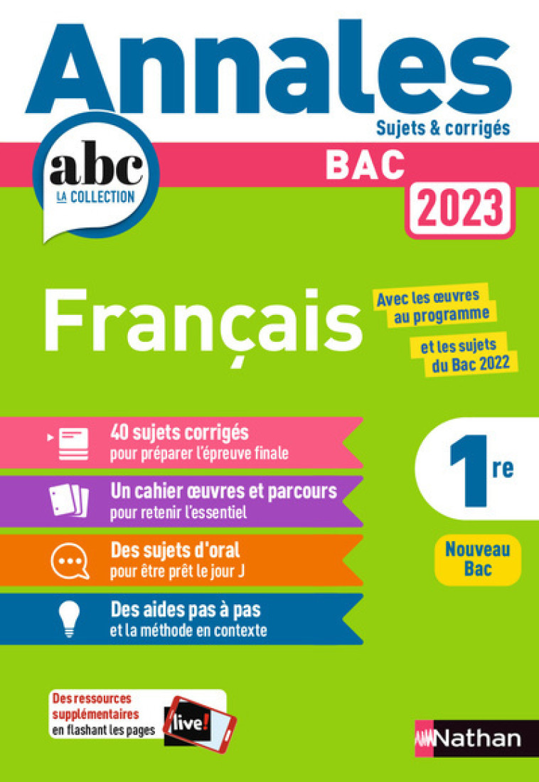 FRANCAIS 1RE ANNALES 2023 - CASSOU-NOGUES ANNE - NATHAN