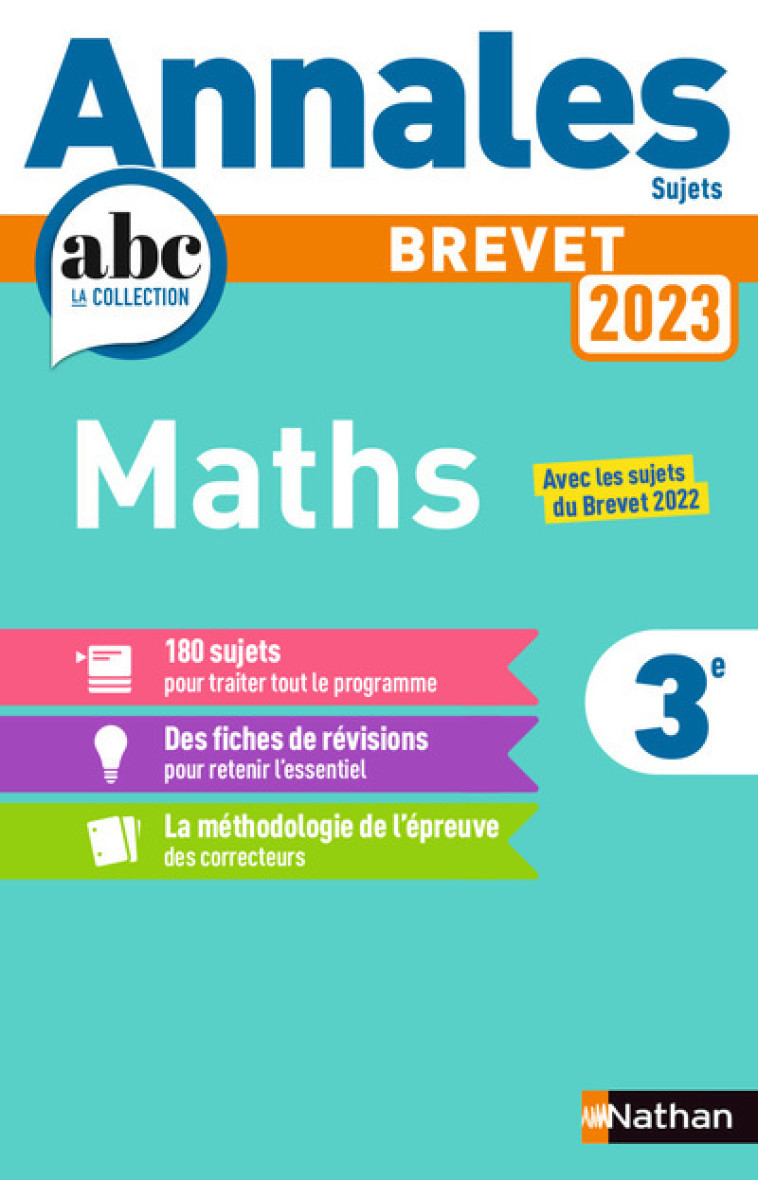 MATHS BREVET 2023 NON CORRIGE - FEUGERE CAROLE - NATHAN