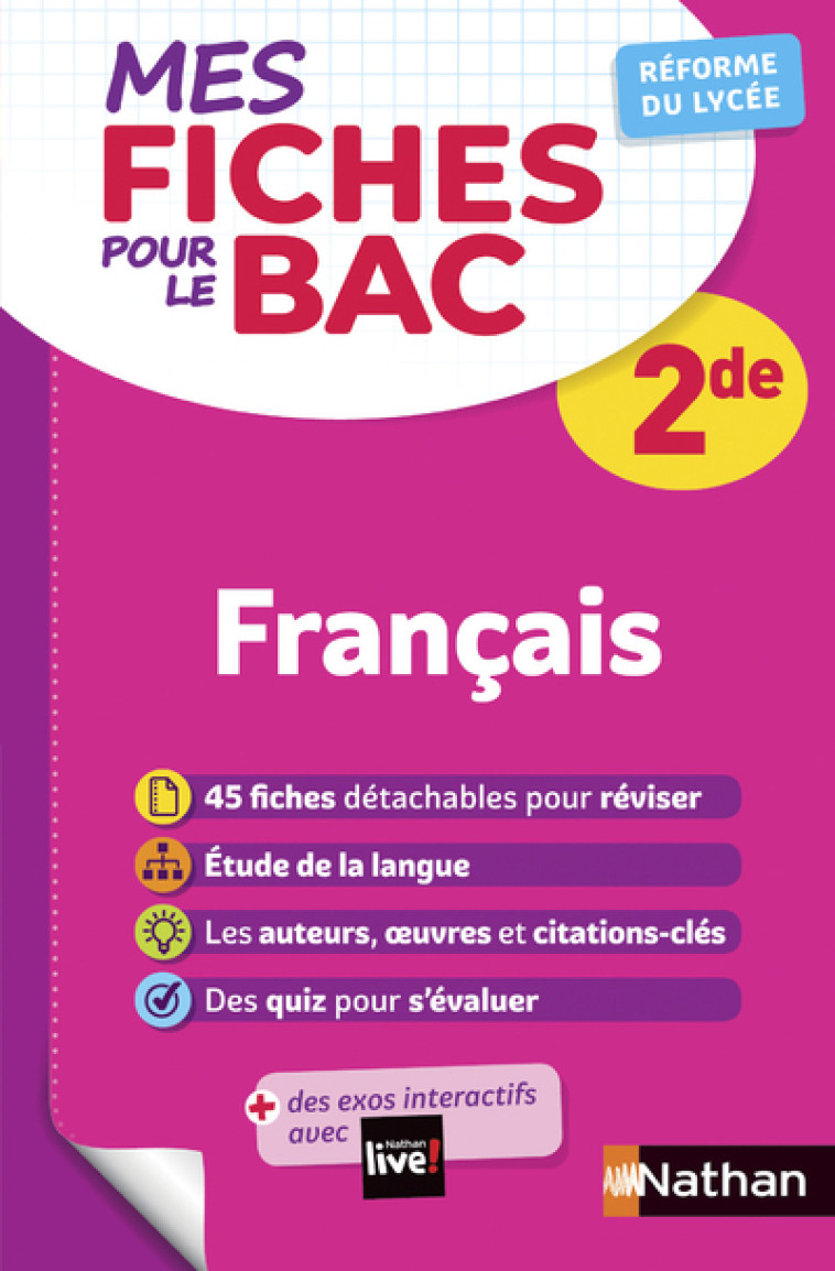 MES FICHES POUR LE BAC - FRANCAIS 2DE - AILLET/CASSOU-NOGUES - NATHAN