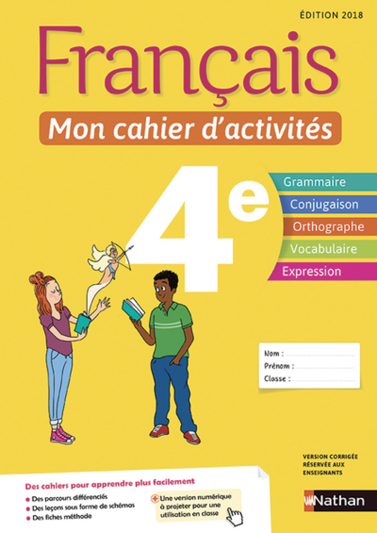 FRANCAIS - MON CAHIER D'ACTIVITES 4E 2018 - CALLET/CAZANOVE - NATHAN