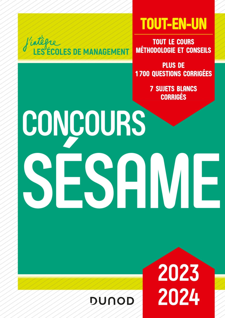 CONCOURS SESAME 2023-2024 - TOUT-EN-UN - SPELLER/BOISBOURDAIN - DUNOD