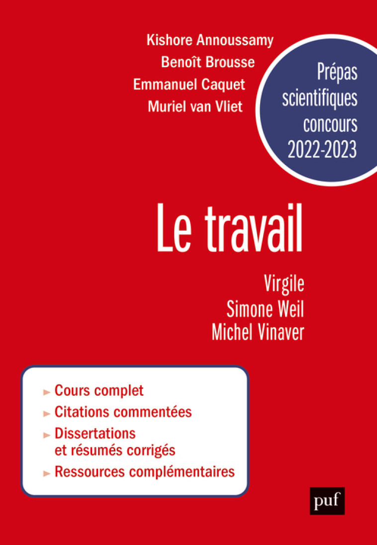 PREPAS SCIENTIFIQUES 2022-2023 - LE TRAVAIL - CAQUET/ANNOUSSAMY - PUF