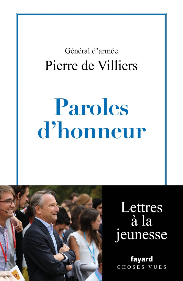 PAROLES D'HONNEUR - LETTRES A LA JEUNESSE - DE VILLIERS PIERRE - FAYARD