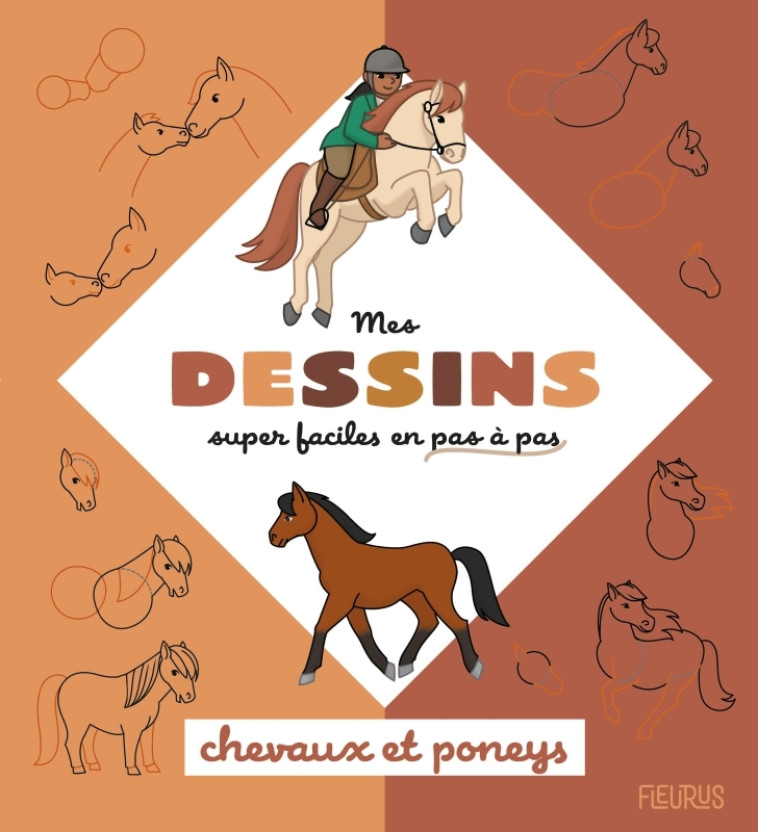 MES DESSINS SUPER FACILES - LES CHEVAUX ET PONEYS - GUINETON/ALCOUFFE - FLEURUS