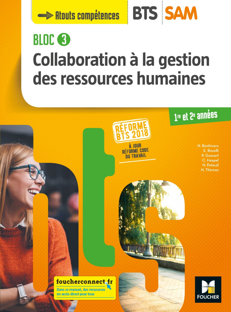 COLLABORATION A LA GESTION DES RH BLOC 3 BTS SAM ELEVE 2018 1E/2E ANNEES - BONHIVERS/BOSELLI - FOUCHER