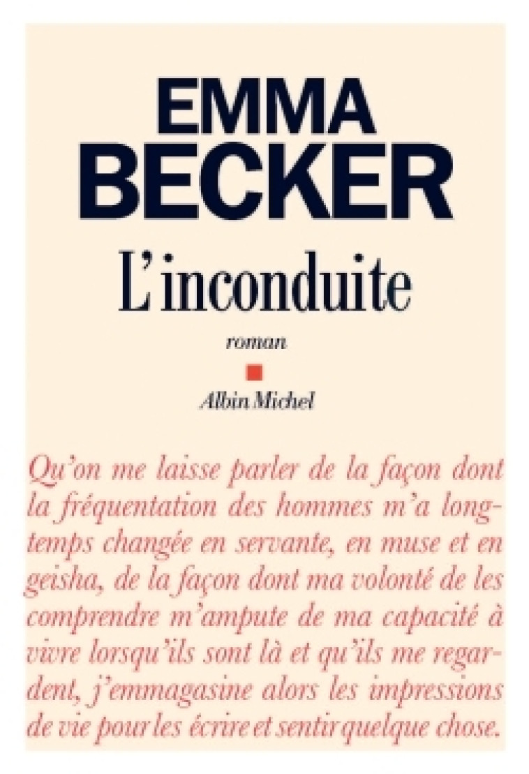 L'INCONDUITE - BECKER EMMA - ALBIN MICHEL