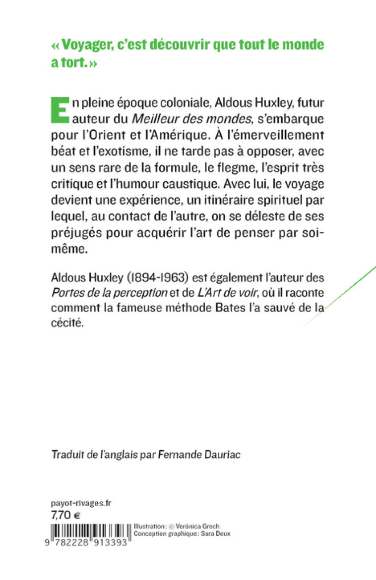 TOUR DU MONDE D'UN SCEPTIQUE (NE) - PBP N 5 46 - HUXLEY ALDOUS - PAYOT