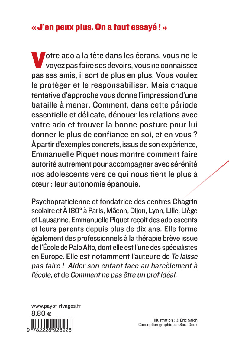 MON ADO, MA BATAILLE - COMMENT APAISER LA R ELATION AVEC NOS ADOLESCENTS - PIQUET EMMANUELLE - PAYOT