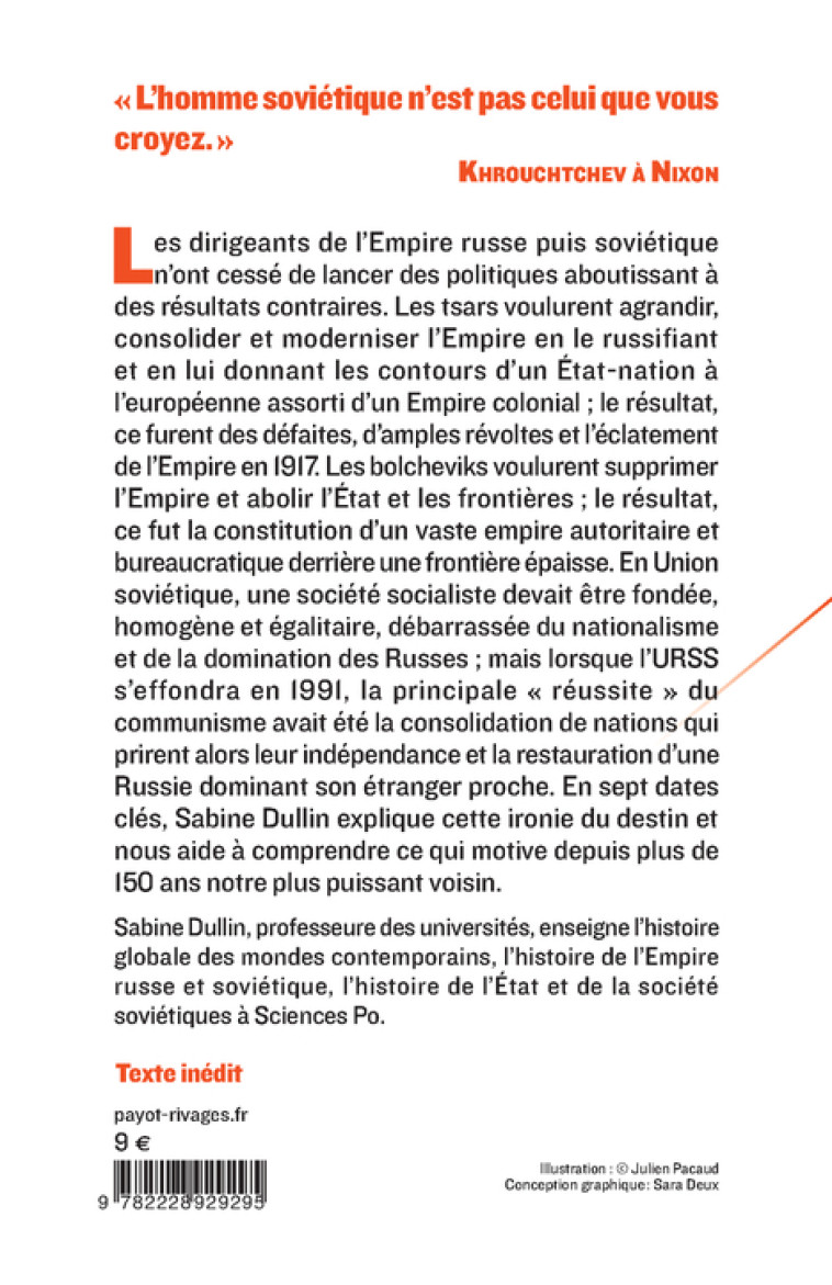 L'IRONIE DU DESTIN - UNE HISTOIRE DES RUSSES ET DE LEUR EMPIRE (1853-1991) - DULLIN SABINE - PAYOT