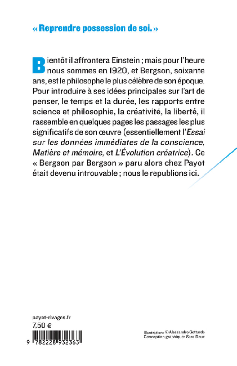 REFLEXIONS SUR LE TEMPS, L'ESPACE ET LA VIE - BERGSON HENRI - PAYOT