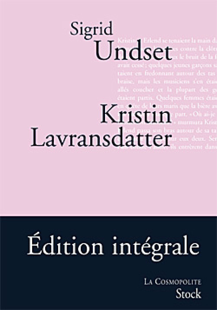 KRISTIN LAVRANSDATTER (TRILOGIE) - UNDSET SIGRID - STOCK