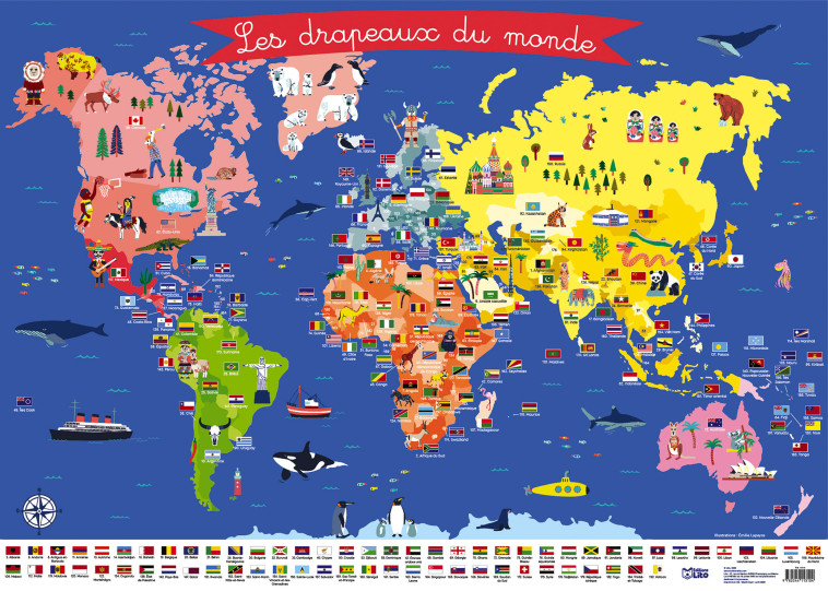 POSTER DRAPEAUX DU MONDE - XXX - LITO