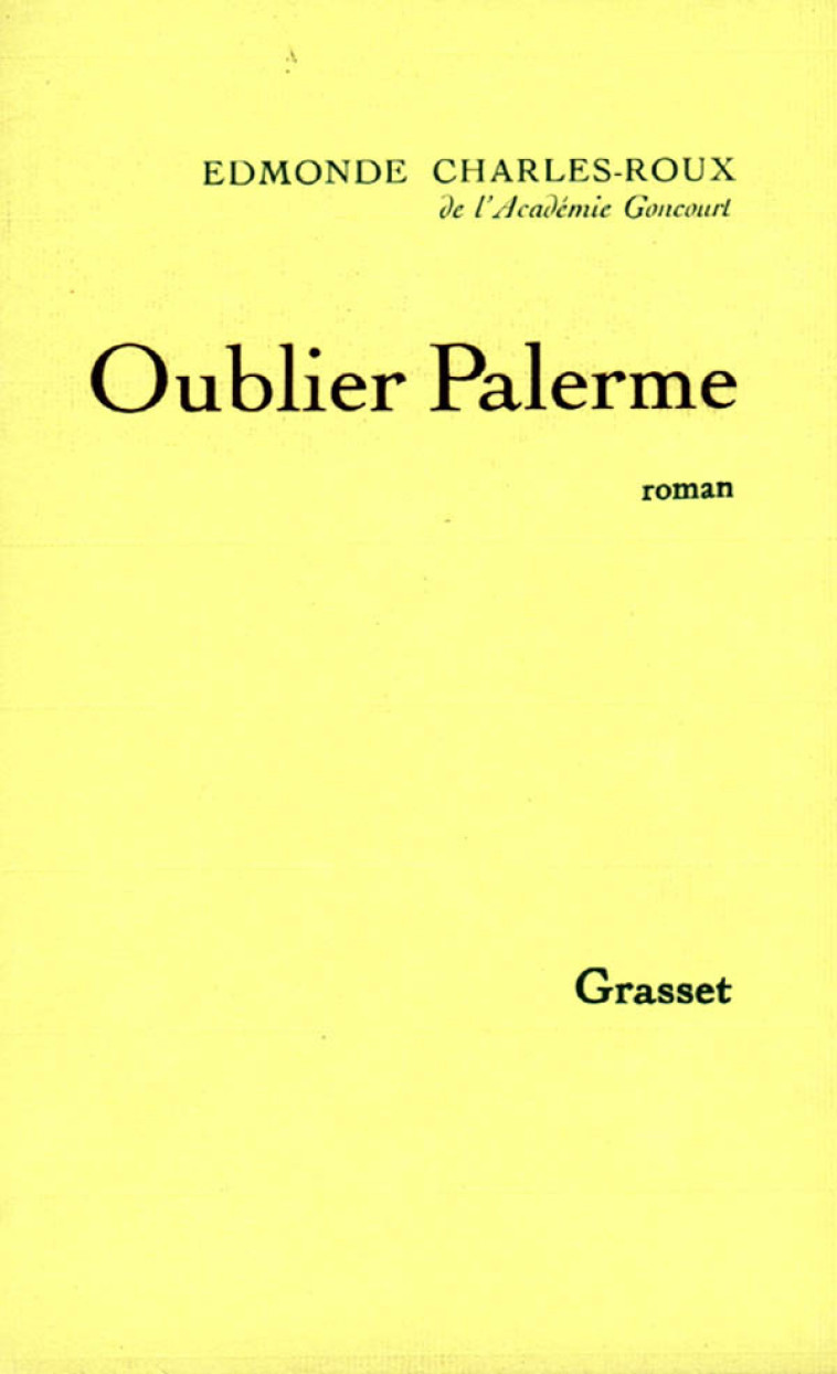 OUBLIER PALERME - CHARLES-ROUX EDMONDE - GRASSET