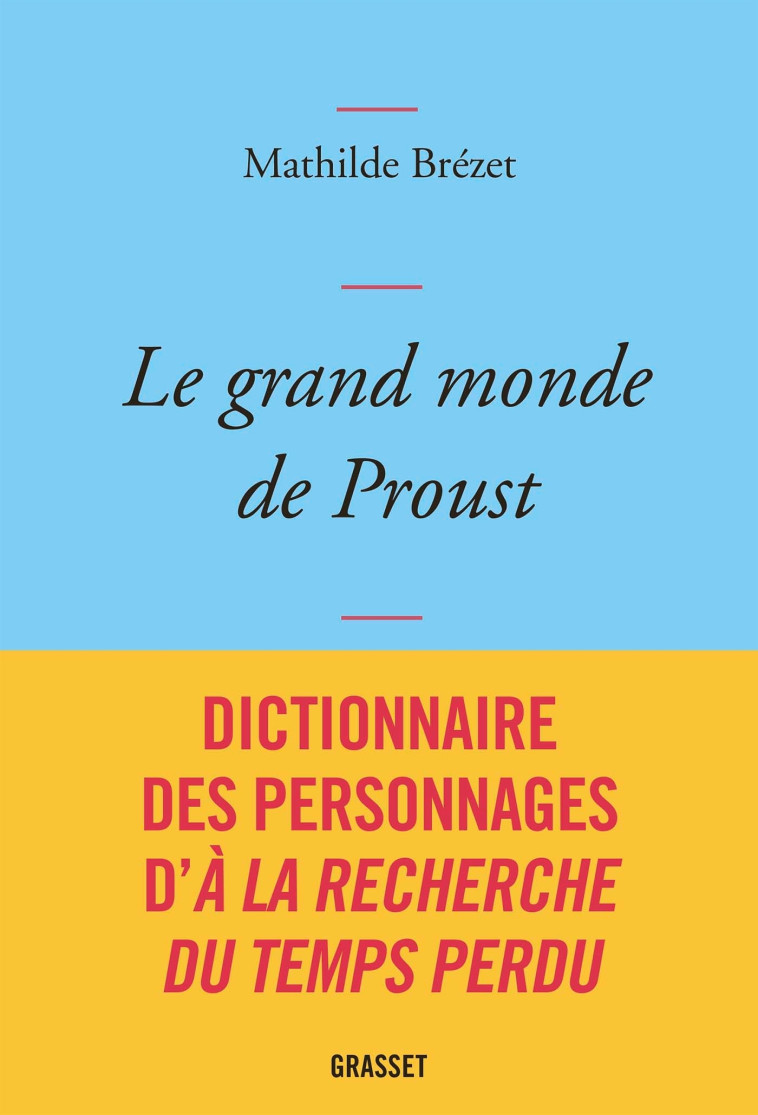 LE GRAND MONDE DE PROUST - DICTIONNAIRE DES PERSONNAGES DE LA RECHERCHE DU TEMPS PERDU - BREZET MATHILDE - GRASSET