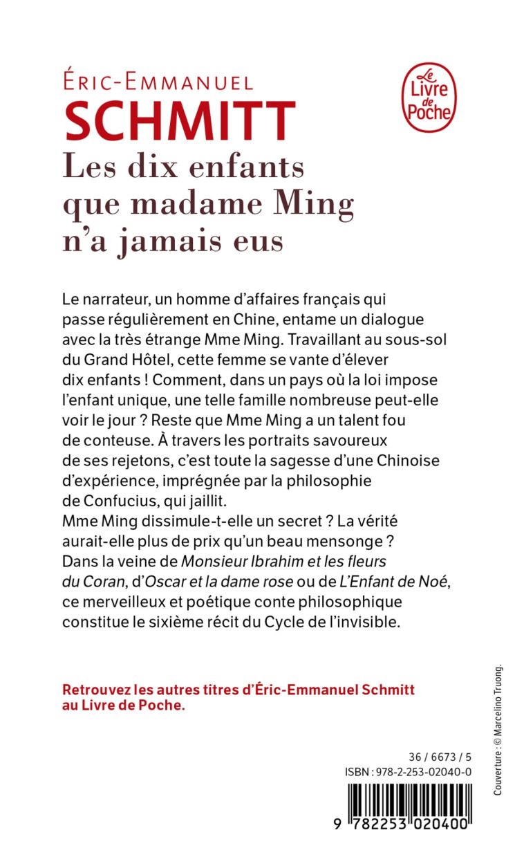 LES DIX ENFANTS QUE MADAME MING N'A JAMAIS EUS - SCHMITT E-E. - LGF