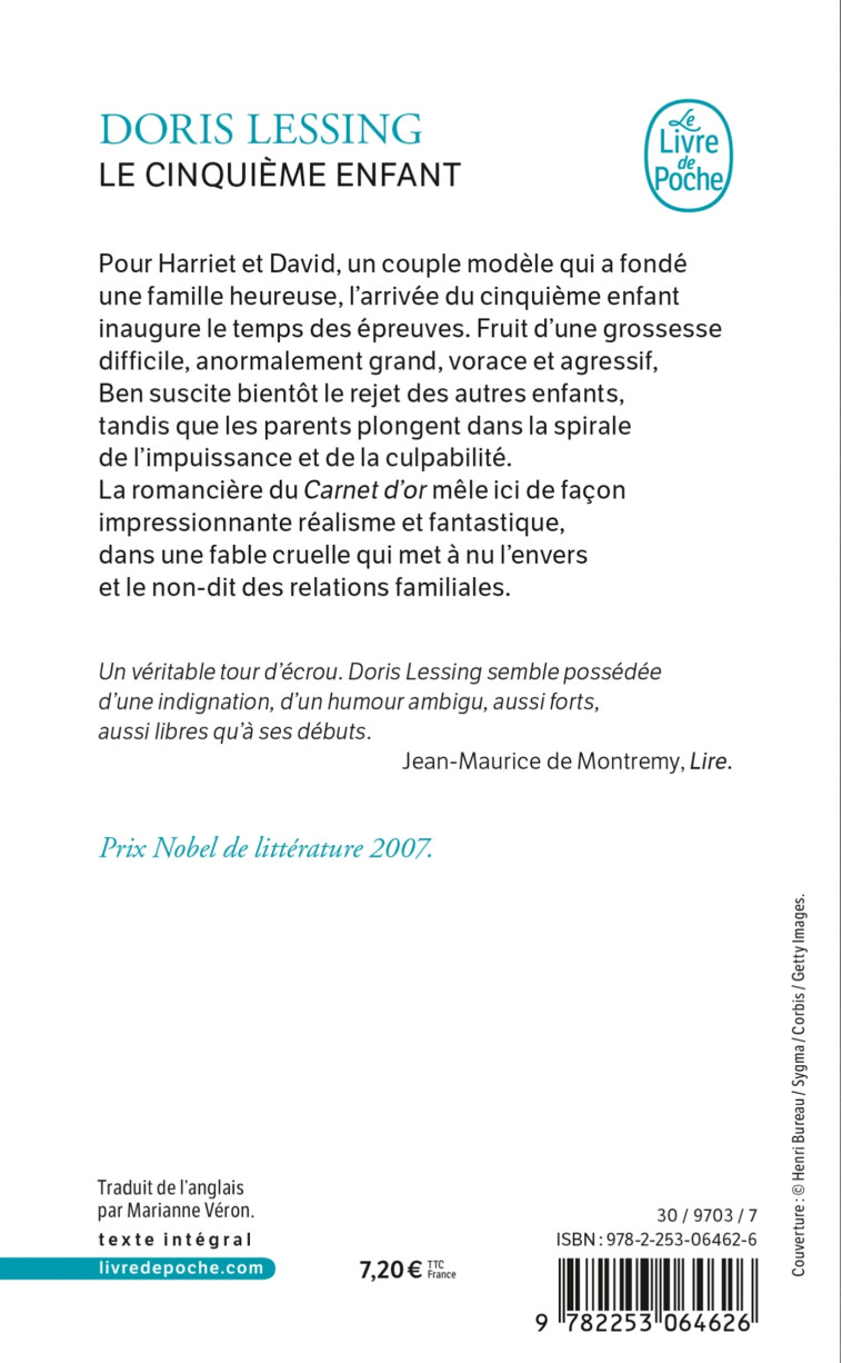 LE CINQUIEME ENFANT - LESSING DORIS - LGF