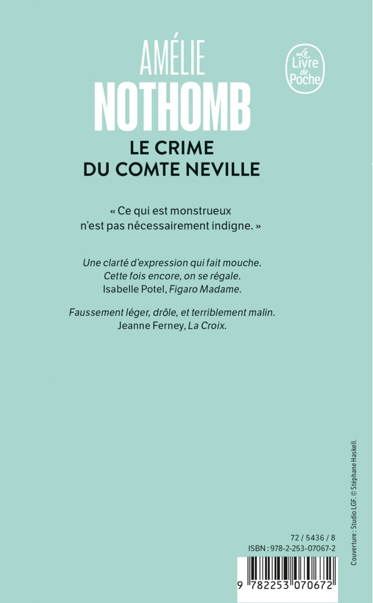 LE CRIME DU COMTE NEVILLE - NOTHOMB AMELIE - LGF