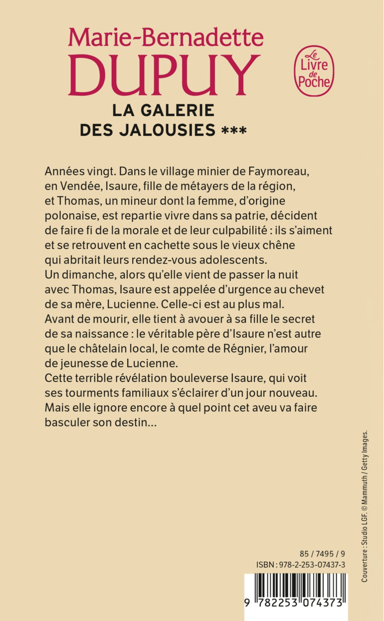 LA GALERIE DES JALOUSIES, TOME 3 - DUPUY M-B. - LGF