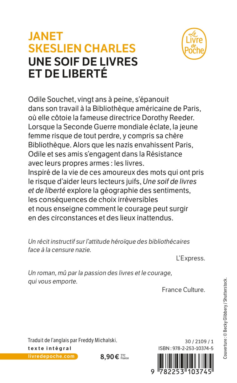 UNE SOIF DE LIVRES ET DE LIBERTE - SKESLIEN CHARLES J. - LGF