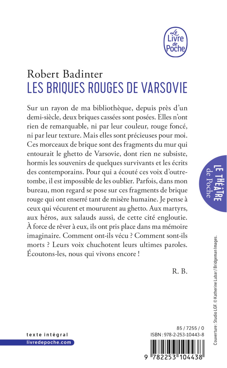 LES BRIQUES ROUGES DE VARSOVIE - BADINTER ROBERT - LGF