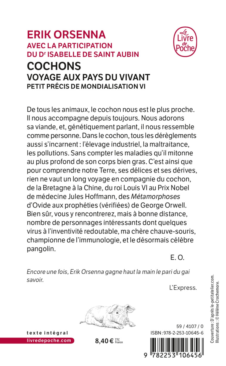 COCHONS. VOYAGE AUX PAYS DU VIVANT - PETIT PRECIS DE MONDIALISATION VI - ORSENNA ERIK - LGF