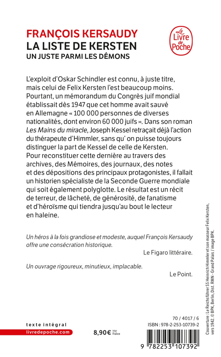 LA LISTE DE KERSTEN - KERSAUDY FRANCOIS - LGF