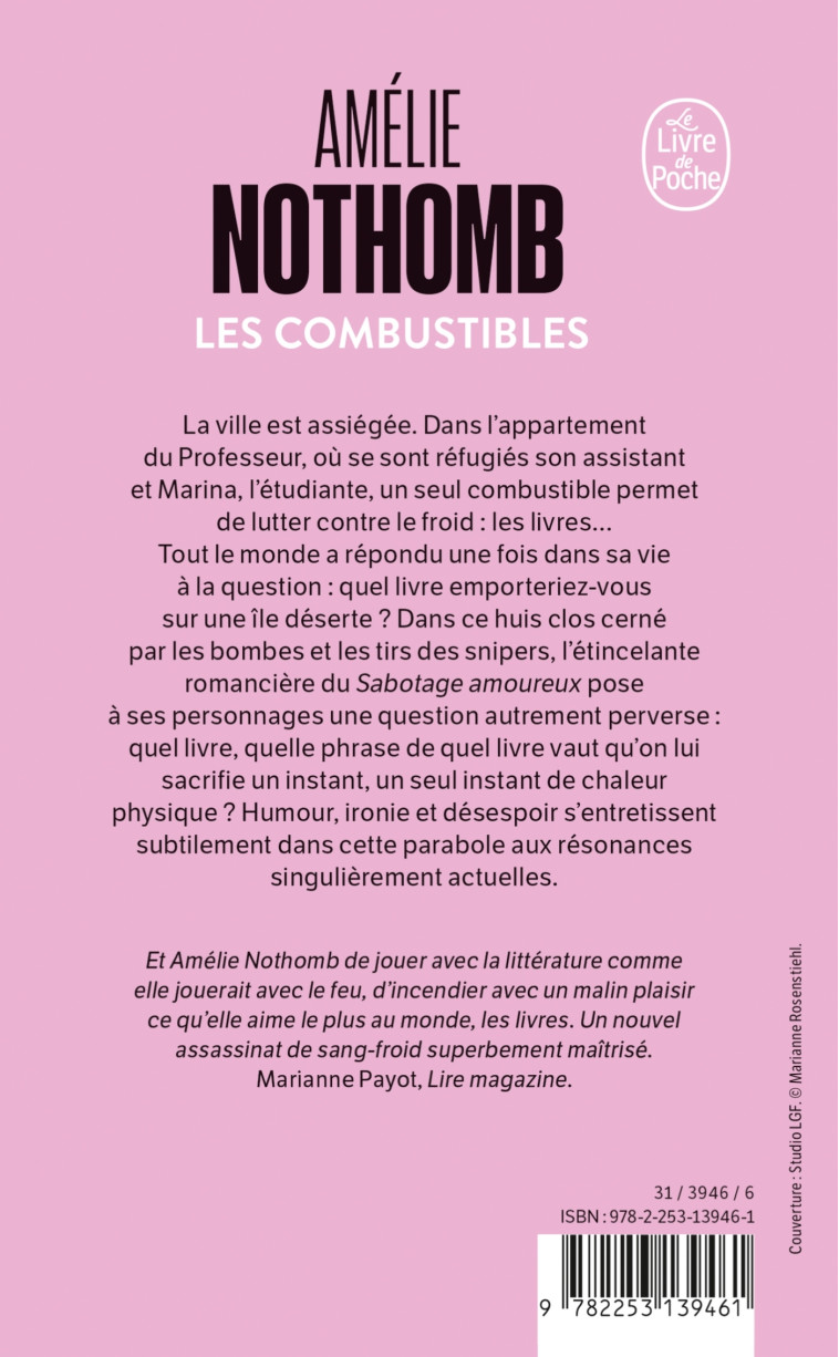 LES COMBUSTIBLES - NOTHOMB AMELIE - LGF