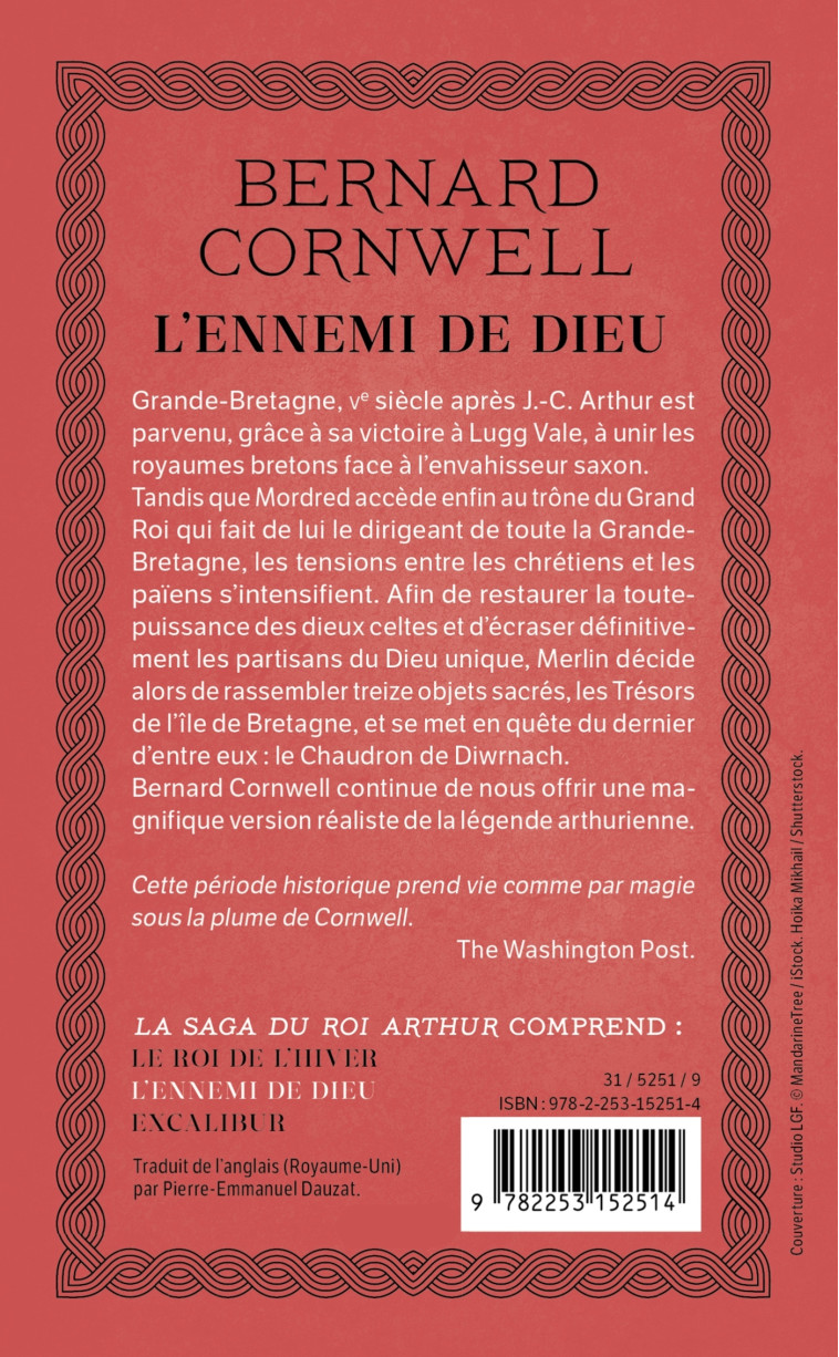 LA SAGA DU ROI ARTHUR T02 : L'ENNEMI DE DIEU - CORNWELL-B - LGF