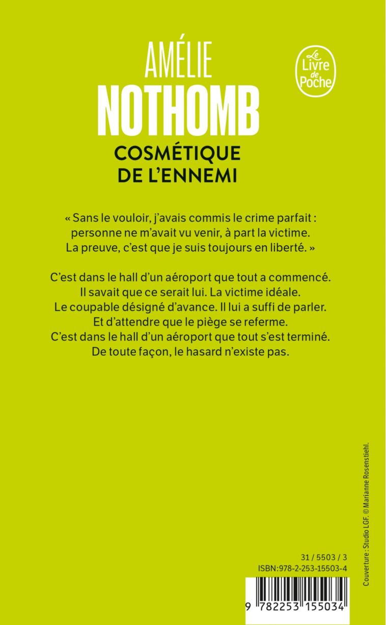 COSMETIQUE DE L'ENNEMI - NOTHOMB AMELIE - LGF