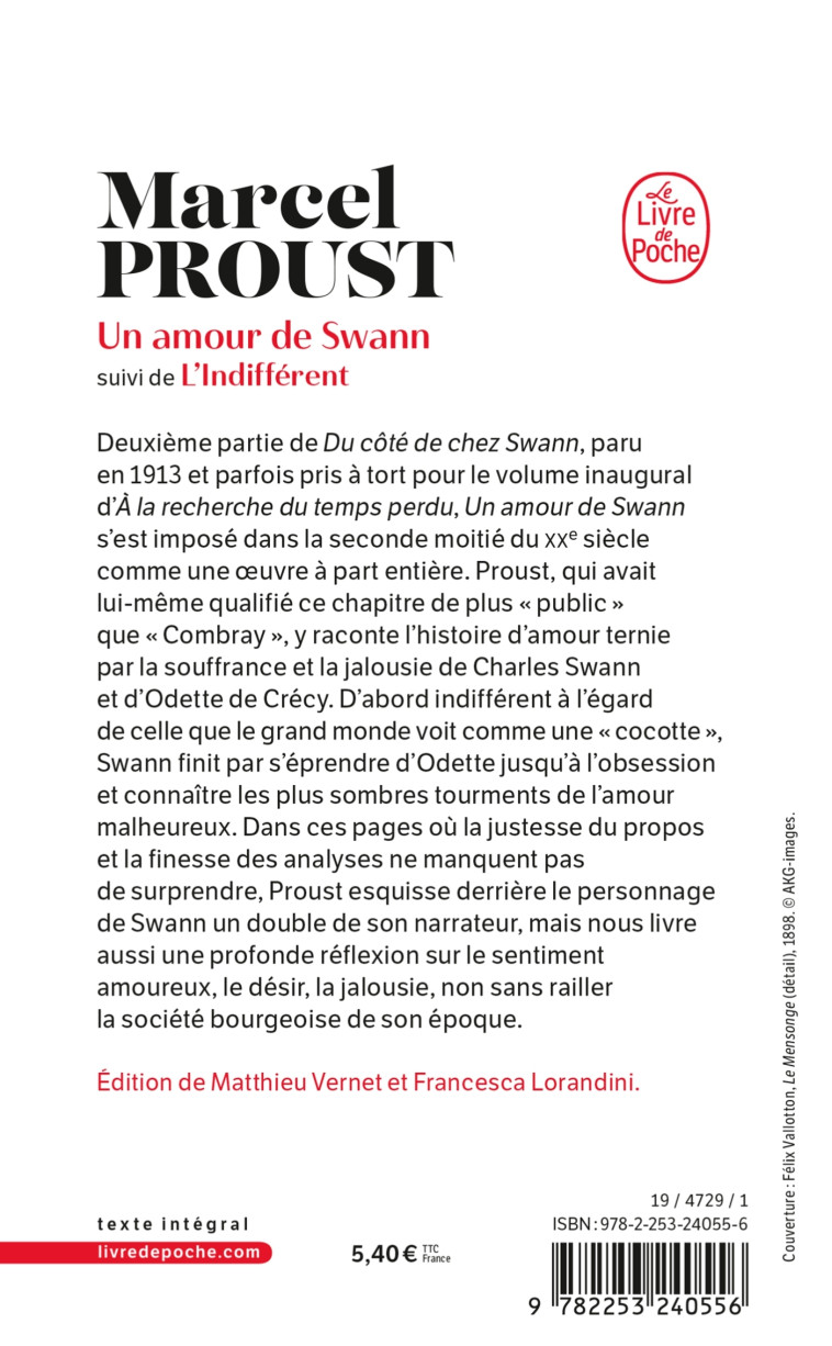 UN AMOUR DE SWANN (NOUVELLE EDITION) - PROUST MARCEL - LGF