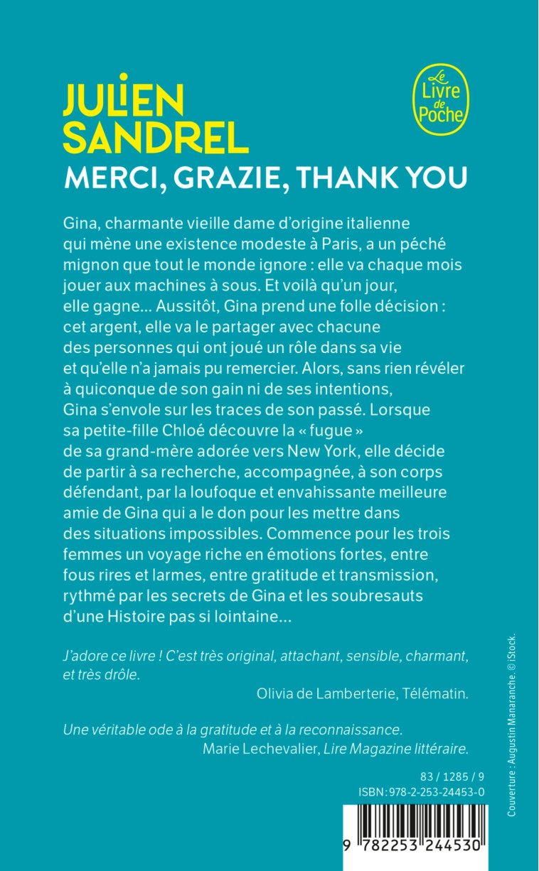 MERCI, GRAZIE, THANK YOU - SANDREL JULIEN - LGF