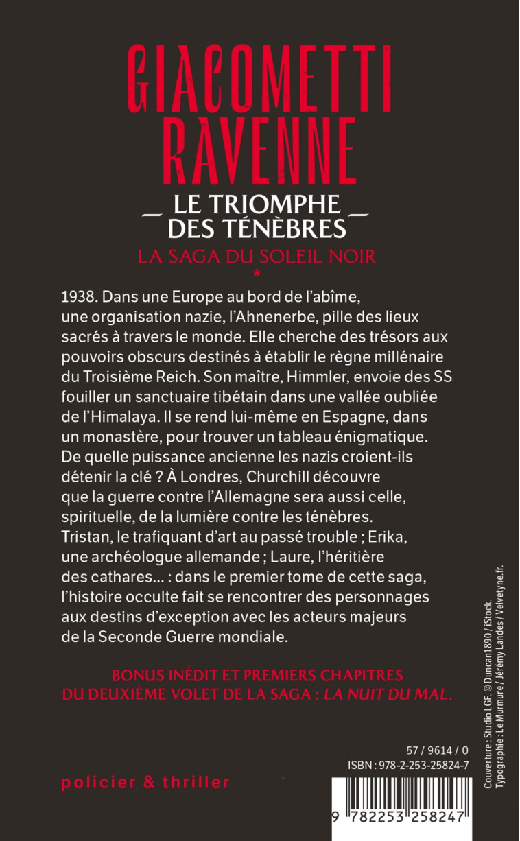 LE TRIOMPHE DES TENEBRES (LE CYCLE DU SOLEI L NOIR, TOME 1) - GIACOMETTI/RAVENNE - LGF