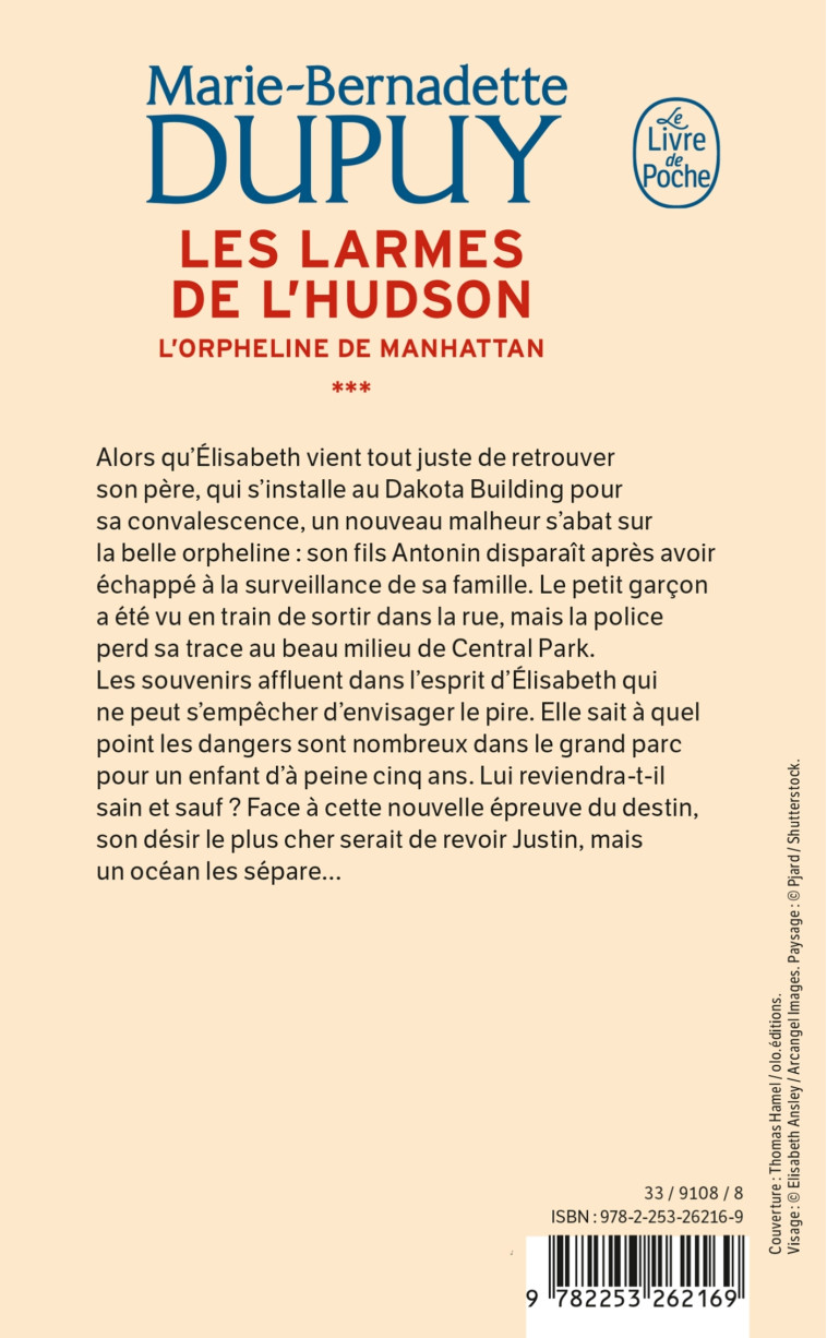 LES LARMES DE L'HUDSON (L'ORPHELINE DE MANH ATTAN, TOME 3) - DUPUY M-B. - LGF