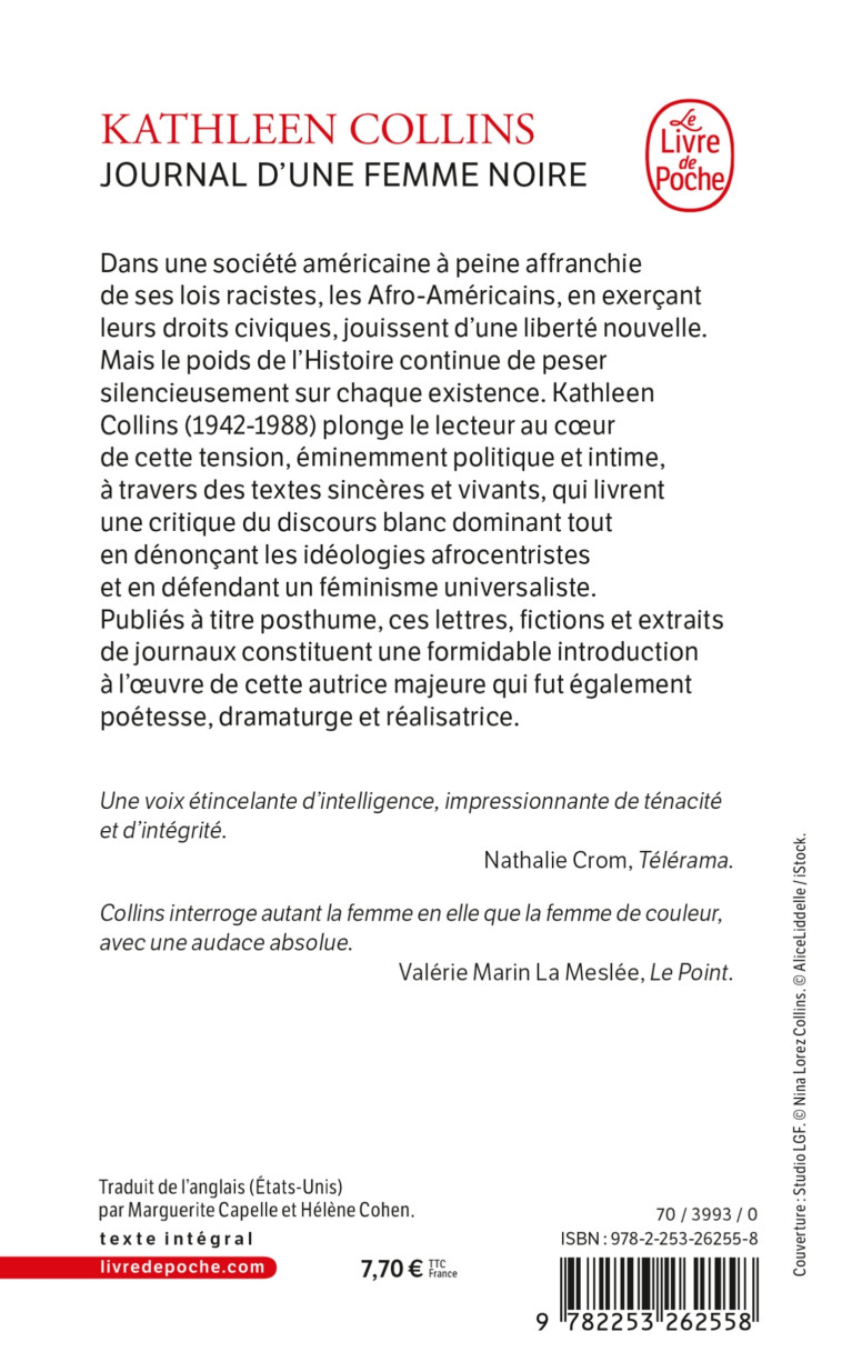 JOURNAL D'UNE FEMME NOIRE - COLLINS KATHLEEN - LGF