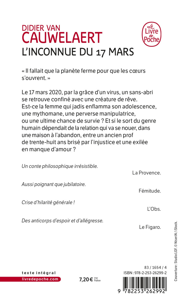 L'INCONNUE DU 17 MARS - VAN CAUWELAERT D. - LGF