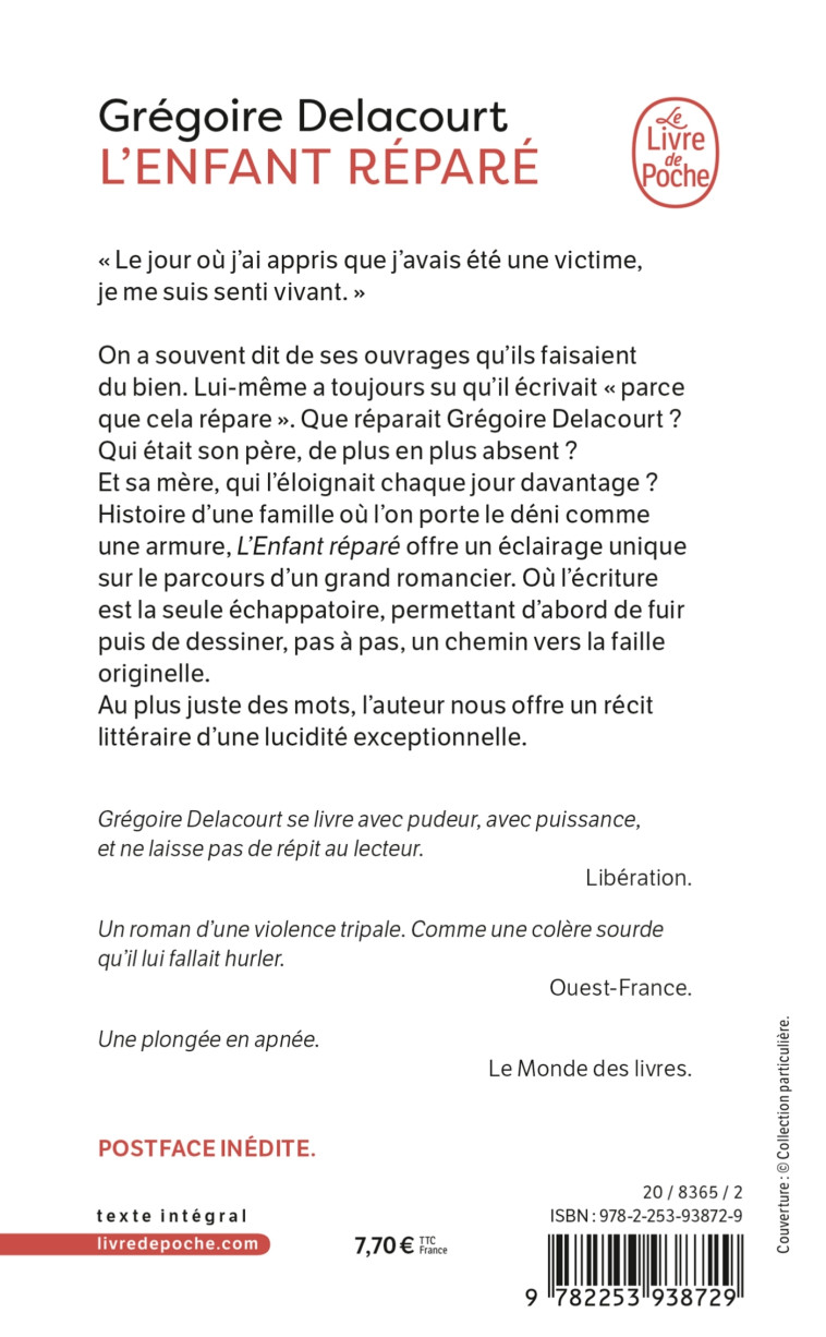 L'ENFANT REPARE - DELACOURT GREGOIRE - LGF