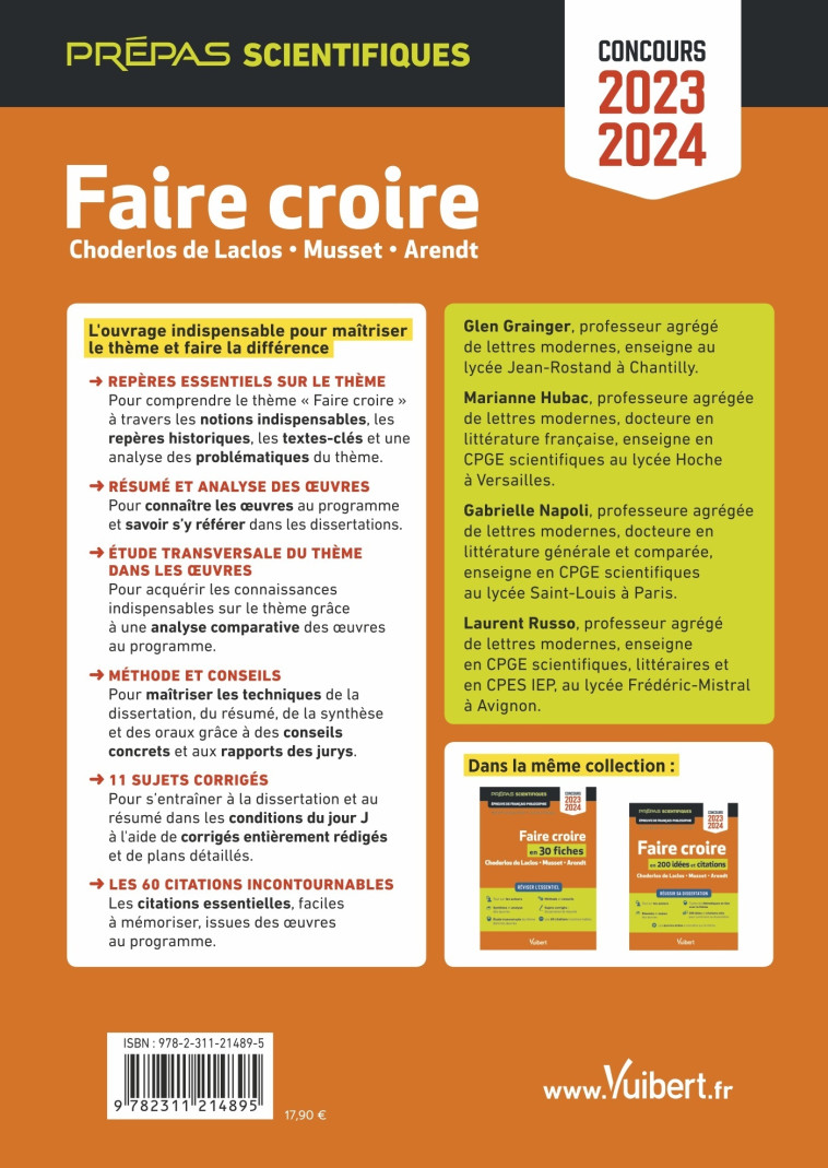 FAIRE CROIRE PREPAS 2023-2024 TOUT EN UN - RUSSO/CHAPIRO - VUIBERT