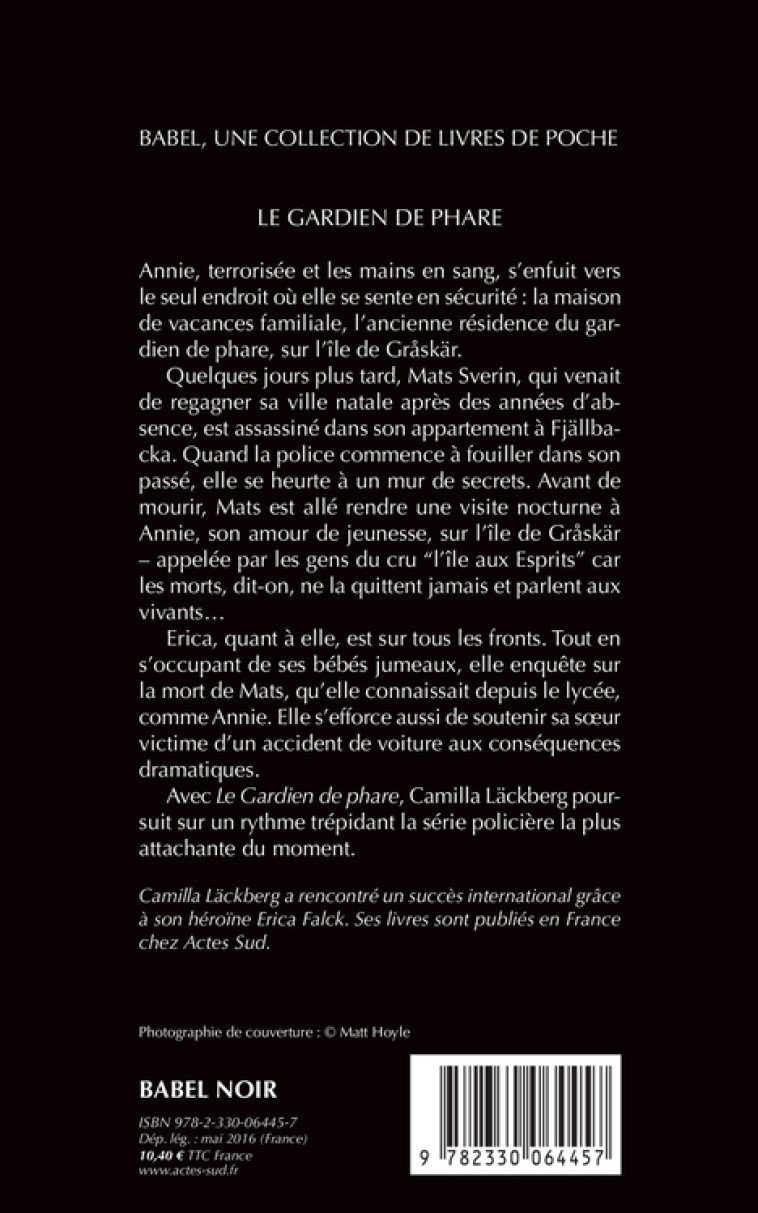 LE GARDIEN DE PHARE (BABEL NOIR). - LACKBERG CAMILLA - ACTES SUD