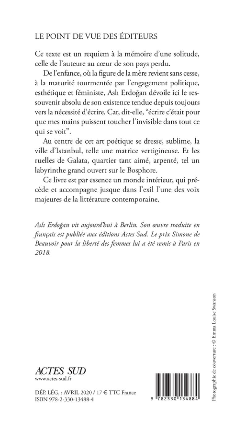 REQUIEM POUR UNE VILLE PERDUE - ERDOGAN ASLI - ACTES SUD