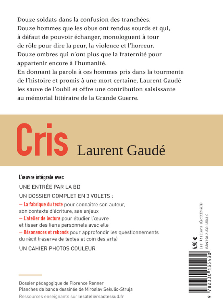 CRIS - GAUDE/RENNER/SEKULIC - ACTES SUD