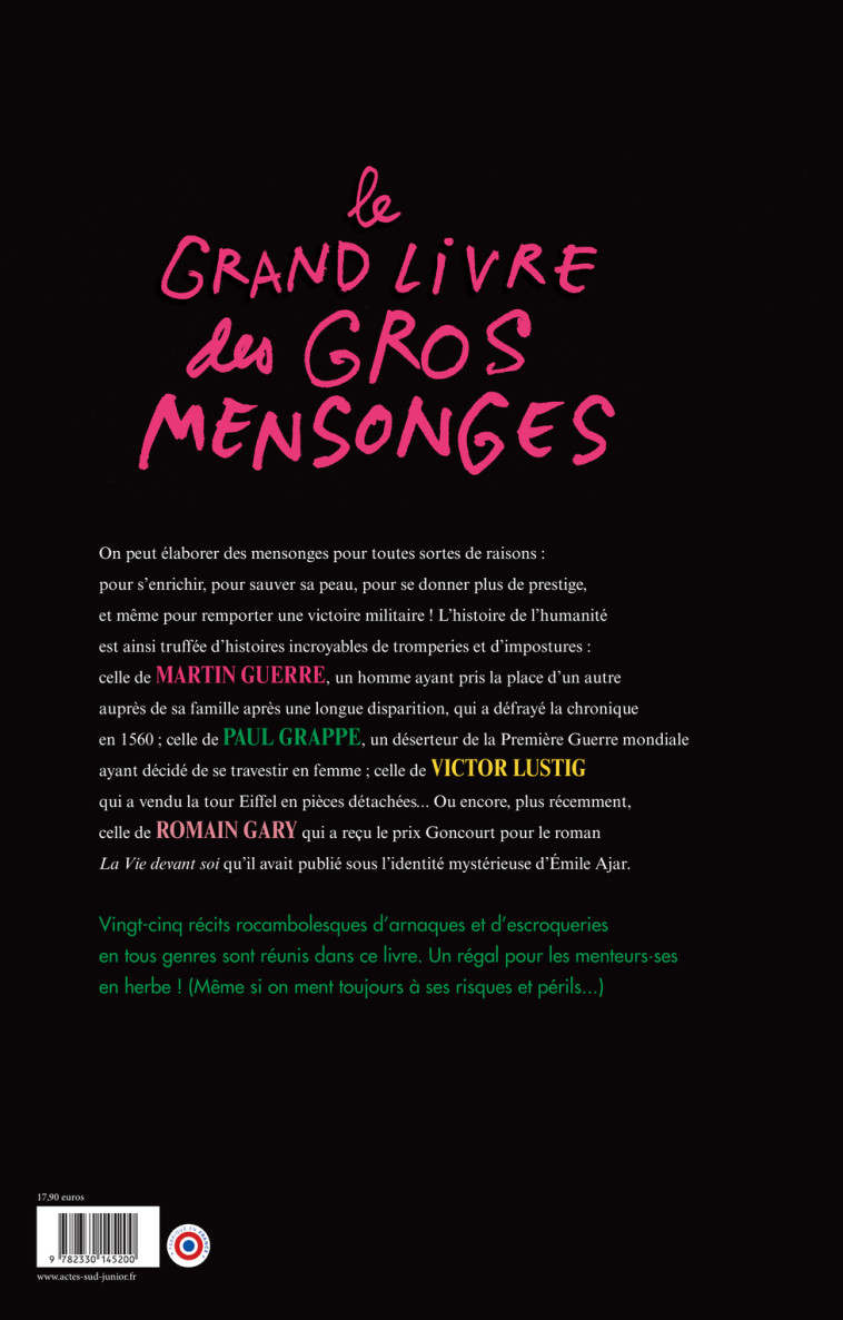 LE GRAND LIVRE DES GROS MENSONGES - DEMILLY/BARAUD - ACTES SUD