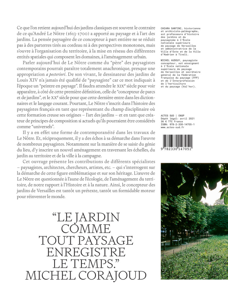 PAYSAGES. L'HERITAGE DE LE NOTRE - COLLECTIF - ACTES SUD