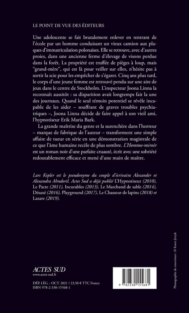 L'HOMME-MIROIR - KEPLER LARS - ACTES SUD